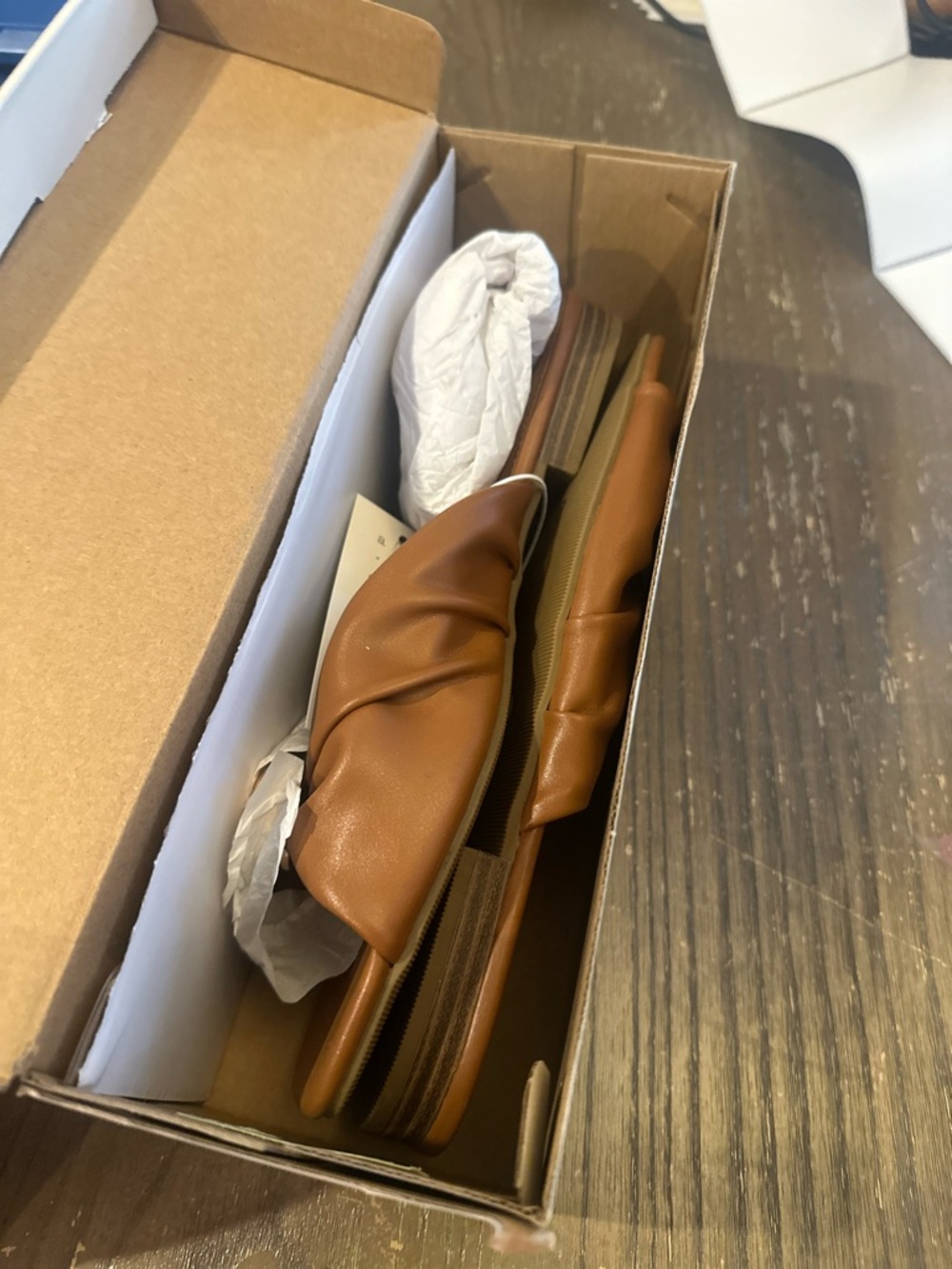 a new day Tan Brown Slip-On Women's Sandals